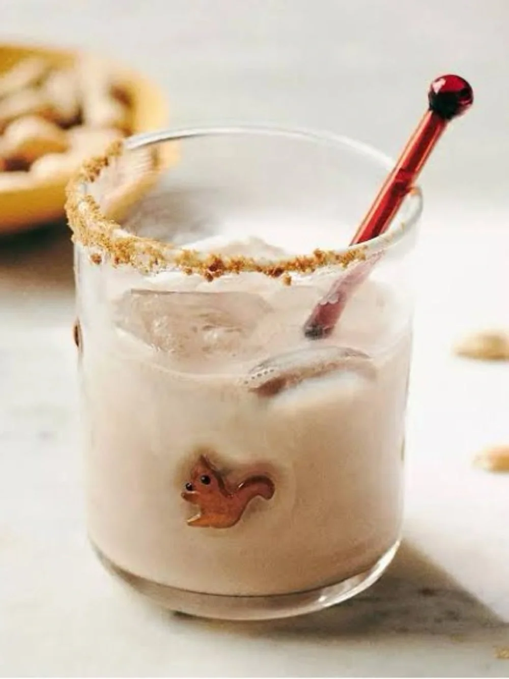 New in box- Anthropologie icon Squirrel Glass Tumbler in Clear with Brown Accent